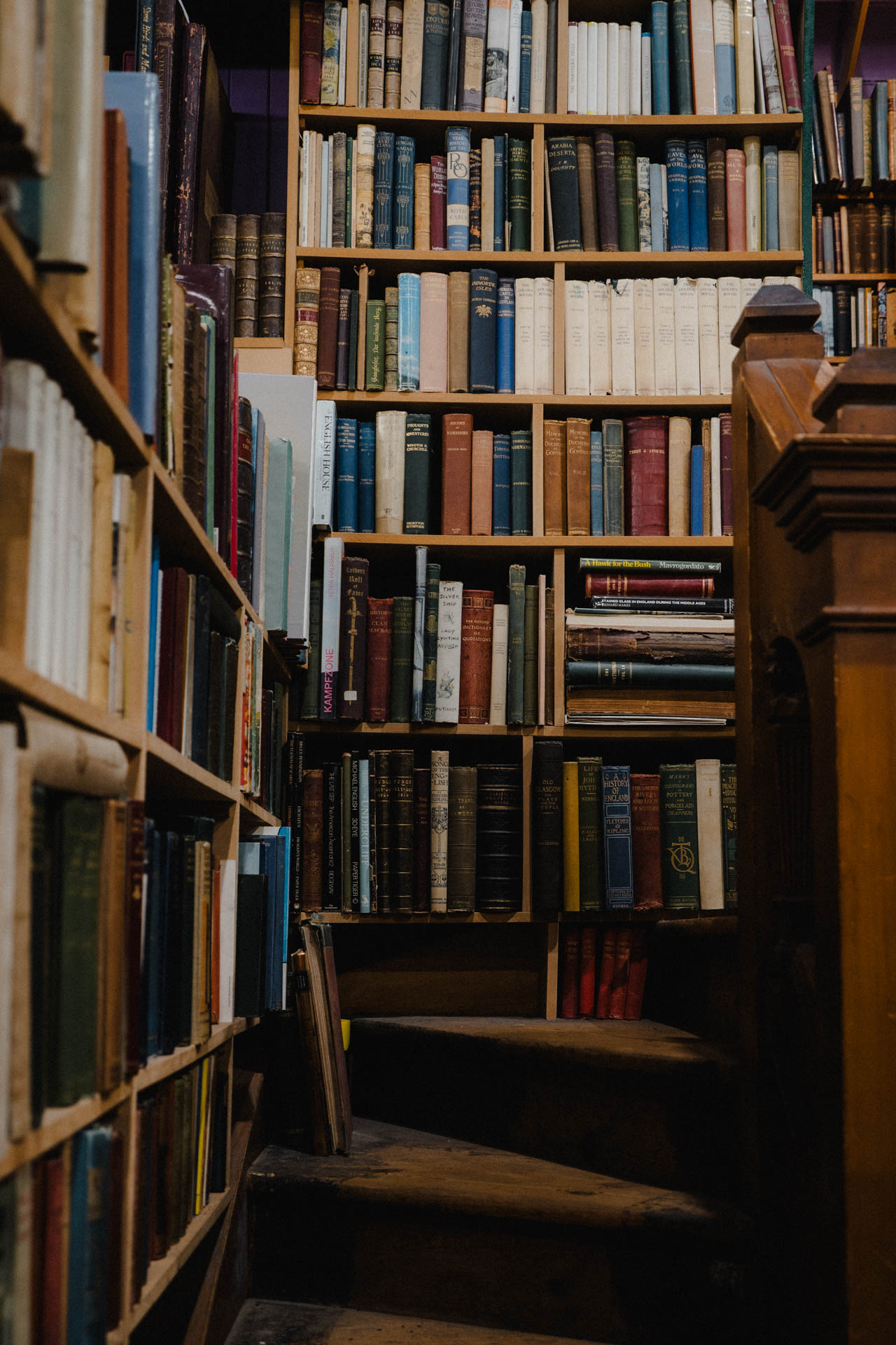 Die vollen Regale eines Buchladens, das Foto ist im Rahmen der Businessfotografie entstanden