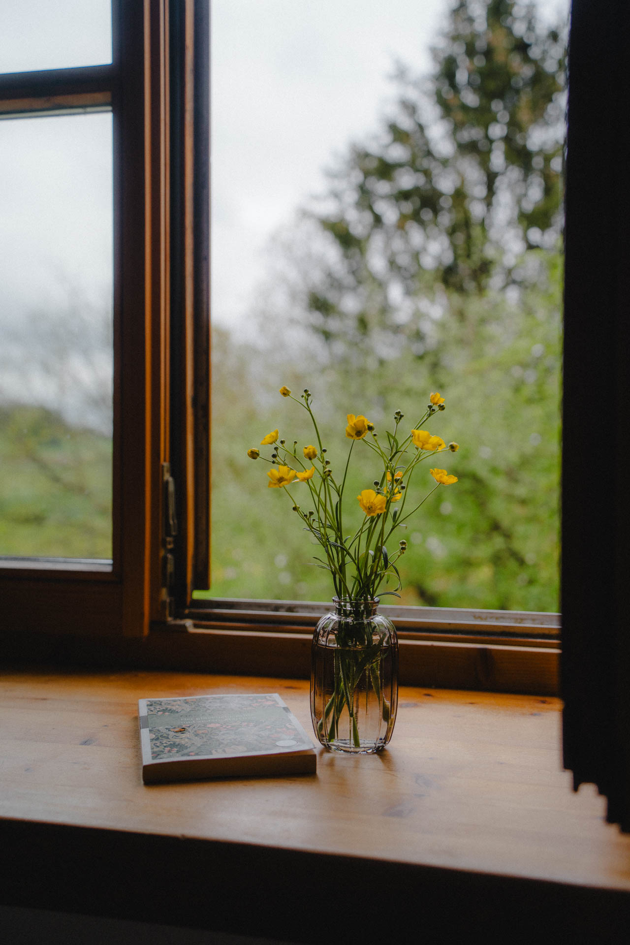 Butterblumen in einer Vase neben einem Buch von Oscar Wilde, das Foto ist im Rahmen einer Lifestyle Editorial Fotostrecke für Magazine entstanden